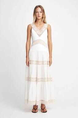 NEW HANSEN & GRETEL herron dress in ivory/beige